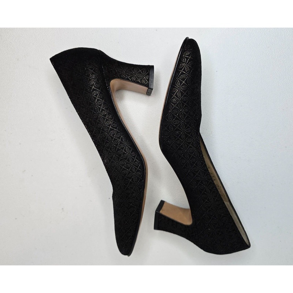 Salvatore Ferragamo Gold Black Floral Women's Pumps Heels Size 6 AAA - Picture 6 of 11